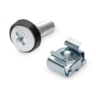 Assmann Electronic - M6 installation screw set, 50 pieces 50x silver screws, cage nuts and washers