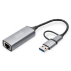 Assmann Electronic - Adaptateur Gigabit Ethernet 2.5G USB Type-C?, USB-C? + USB A (USB 3.1 / 3.0)