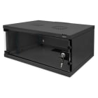 Assmann Electronic - Boîtier mural 4U, SOHO, non monté 241 x 540 x 400 mm, porte vitrée, noir