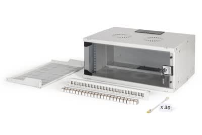 Assmann Electronic - Kit réseau 19" boîtier mural 4U & accessoires gris version SOHO PRO non montée