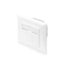 Assmann Electronic - Prise CAT6A classe EA, blindée 1x RJ45, LSA, blanc pur, encastré, 8 directions