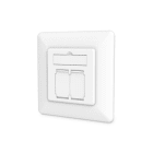 Assmann Electronic - Prise CAT6A classe EA, blindée 2x RJ45, LSA, blanc pur, encastré, 8 directions