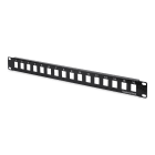 Assmann Electronic - Panneau de brassage modulaire non blindé 16 ports, nu, 1U montage en rack, noir