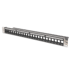 Assmann Electronic - Panneau de brassage blindé, déchargé 24 ports nu, 1U, montage en rack, noir