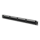 Assmann Electronic - Panneau CAT5E non blindé, 24 ports RJ45, 8P8C, LSA, 1UH, montage en rack noir