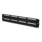 Assmann Electronic - Panneau CAT5E non blindé, 48 ports RJ45 8P8C, LSA, 2U, noir, 482x44x109mm