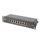 Assmann Electronic - Panneau CAT6, classe E, blindé, 8 ports RJ45 8P8C, LSA, 1U, 254 mm 10", noir