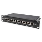 Assmann Electronic - Panneau de brassage CAT6A, blindé, 12 ports 1U, 10", montage en rack, noir