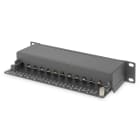 Assmann Electronic - Panneau CAT6, classe E, blindé, 12 ports RJ45 8P8C, LSA, 1U, 254 mm (10"), noir