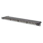 Assmann Electronic - Panneau CAT6 blindé 24xRJ45 8P8C, LSA, 0,5U, montage en rack 19" noir