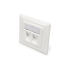 Assmann Electronic - Plaque frontale pour Keystone Jacks, 2x RJ45 housse anti-poussière, 80x80 blanc