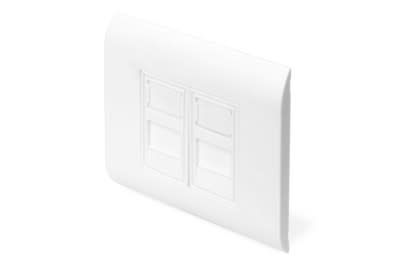 Assmann Electronic - Face avant pour prises Keystone français, 2x RJ45 80x80 mm + 2x 22.5 mm blanc