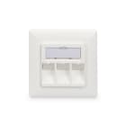 Assmann Electronic - Boîtier vide pour modules Keystone, 3x RJ45, 80/80, blanc pur
