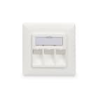 Assmann Electronic - Boîtier vide pour modules Keystone, 3x RJ45, 80/80, blanc pur