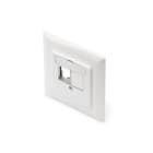 Assmann Electronic - Plaque frontale modules Keystone 2x RJ45 80x80 cadre, 50x50 blanc