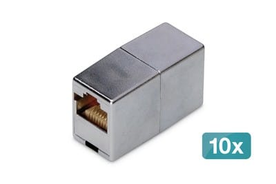 Assmann Electronic - Coupleur modulaire CAT5E blindé RJ45 à RJ45 classe D - 10 pièces