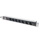 Assmann Electronic - Multiprise 2m X7, 1U, 16A, 4000W, 250VAC 50/60Hz protection contre surcharges