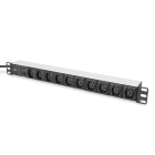 Assmann Electronic - Multiprise X10, 1U, 10x IEC C13 10A, 2500W, 250VAC 50/60Hz, 1xC14 2m
