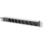 Assmann Electronic - Multiprise X8 IT IEC C14, 10A 1U, préfusible 250VAC 50/60Hz interrupteur 2m