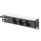 Assmann Electronic - Multiprise X3 1U Aluminum 254 mm (10"), 16A, 4000W, 250VAC 50/60Hz 2m