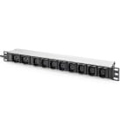 Assmann Electronic - Multiprise X8 C13, X2C19, 16A, 1U, 230 VCA 50/60 Hz câble 2m, fiche IEC C20