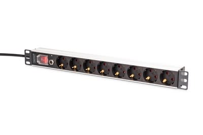 Assmann Electronic - PDU 1U aluminium, 7x sécurité + 1x sortie 16A, 4000W, 250VAC 50/60Hz