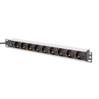 Assmann Electronic - PDU 8 prises CEE 7/7, 1 fiche 10A, 250 VCA 50/60 Hz, fiche IEC C14, pré-fusible