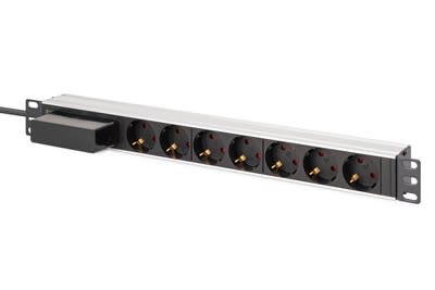 Assmann Electronic - PDU 1U aluminium, 6x prises de sécurité,1x 16A, 4000W, 250VAC 50/60Hz