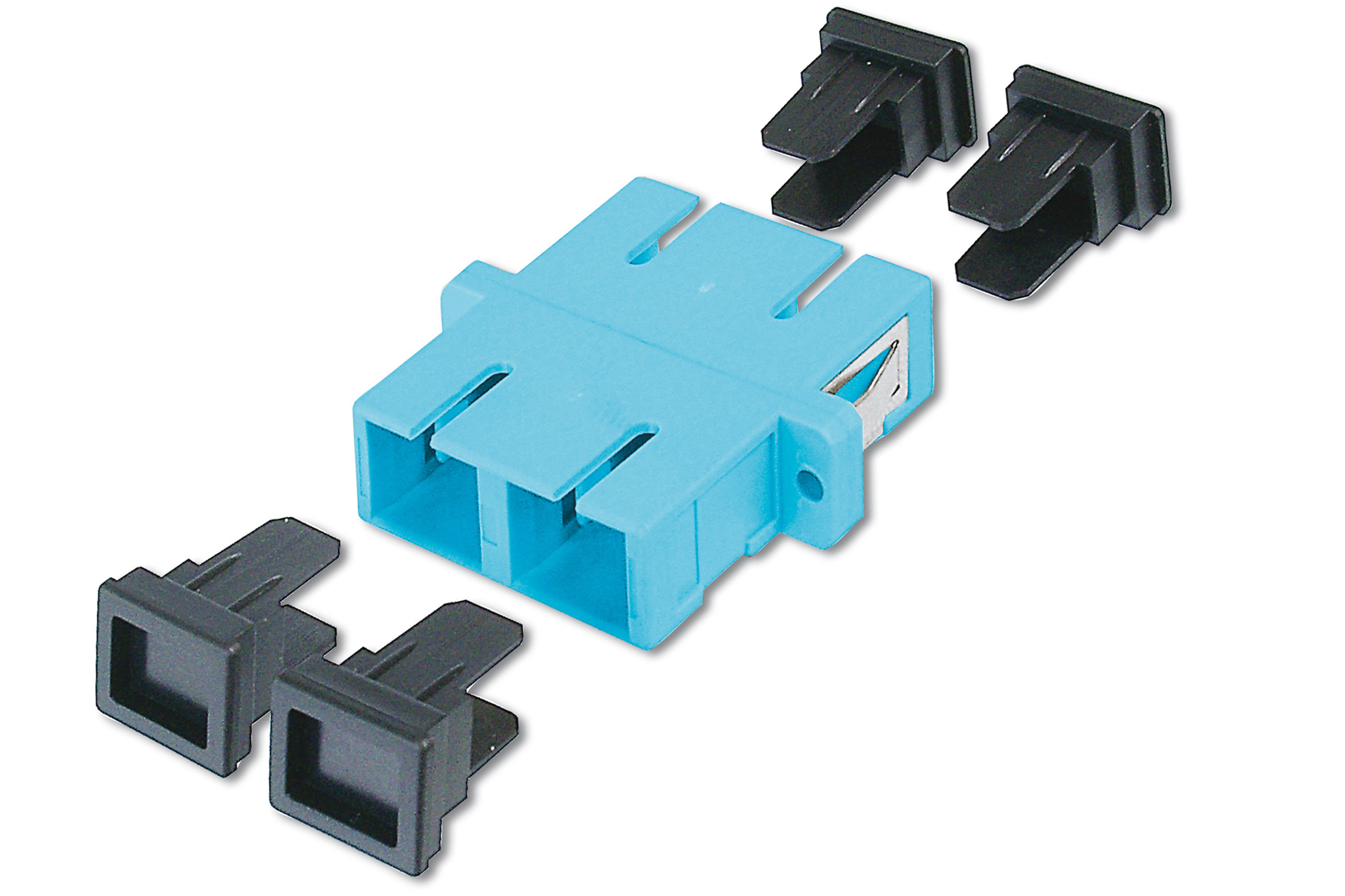 Assmann Electronic - Coupleur FO,Dx, SC à SC, MM OM3, Aqua douille céramique, boîtier plastic, vis