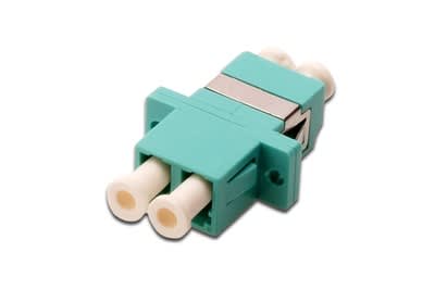 Assmann Electronic - Coupleur FO duplex LC sur LC MM OM3 Aqua douille en céramique, vis incluses