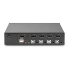 Assmann Electronic - Commutateur KVM 4x1 DP,DP Out,USB 4xDP+4xUSB+4 haut-parleurs+4 micros