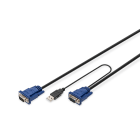 Assmann Electronic - Câble KVM noir : souris VGA/PS2, clavier PS2, USB 5,0m pour consoles Digitus