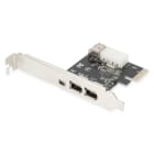 Assmann Electronic - Carte PCI Express, Firewire IEEE 1394a, 4 ports, 1 câble 6/4 M 1,7m Firewire 400