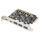 Assmann Electronic - Carte PCIe 5 ports, 2x USB-C + 3x USB A, 5 x SuperSpeed 10 Gbit/s