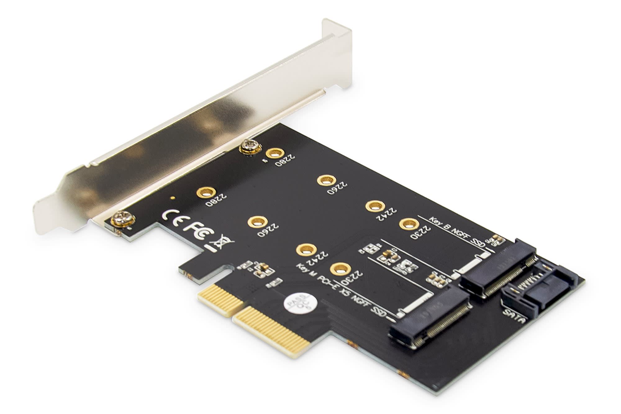 Assmann Electronic - M.2 NGFF-NVMe SSD PCIexpress Add-On card Prise en charge de B, M et B+M Key, tai