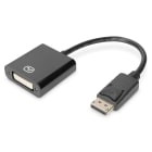 Assmann Electronic - Câble DisplayPort, DP ? DVI 24+5 M/F, 0,15m, verrouillage, compat. DP 1.1, noir