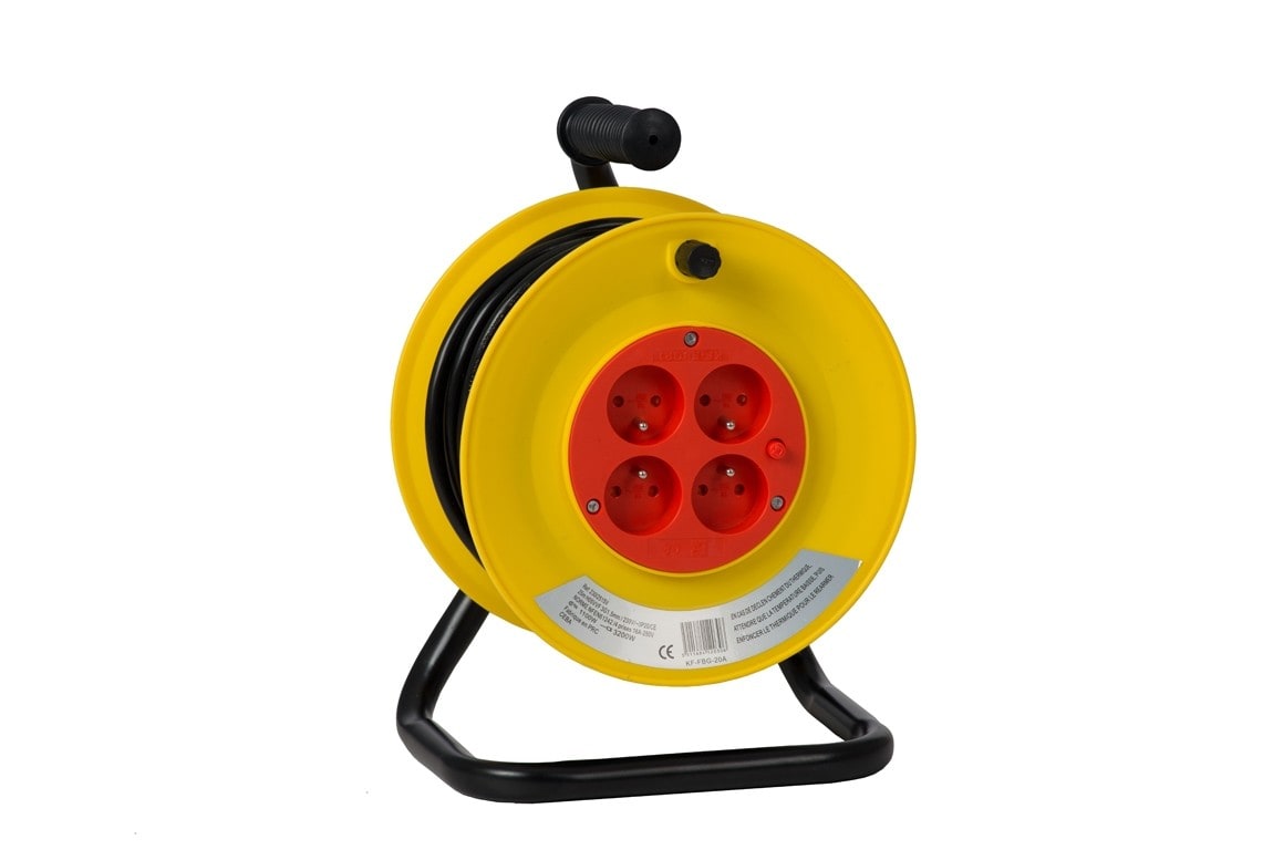 CEBA - Enrouleur électrique domestique 4 prises - 50m de câble HO5VVF 3G1,5