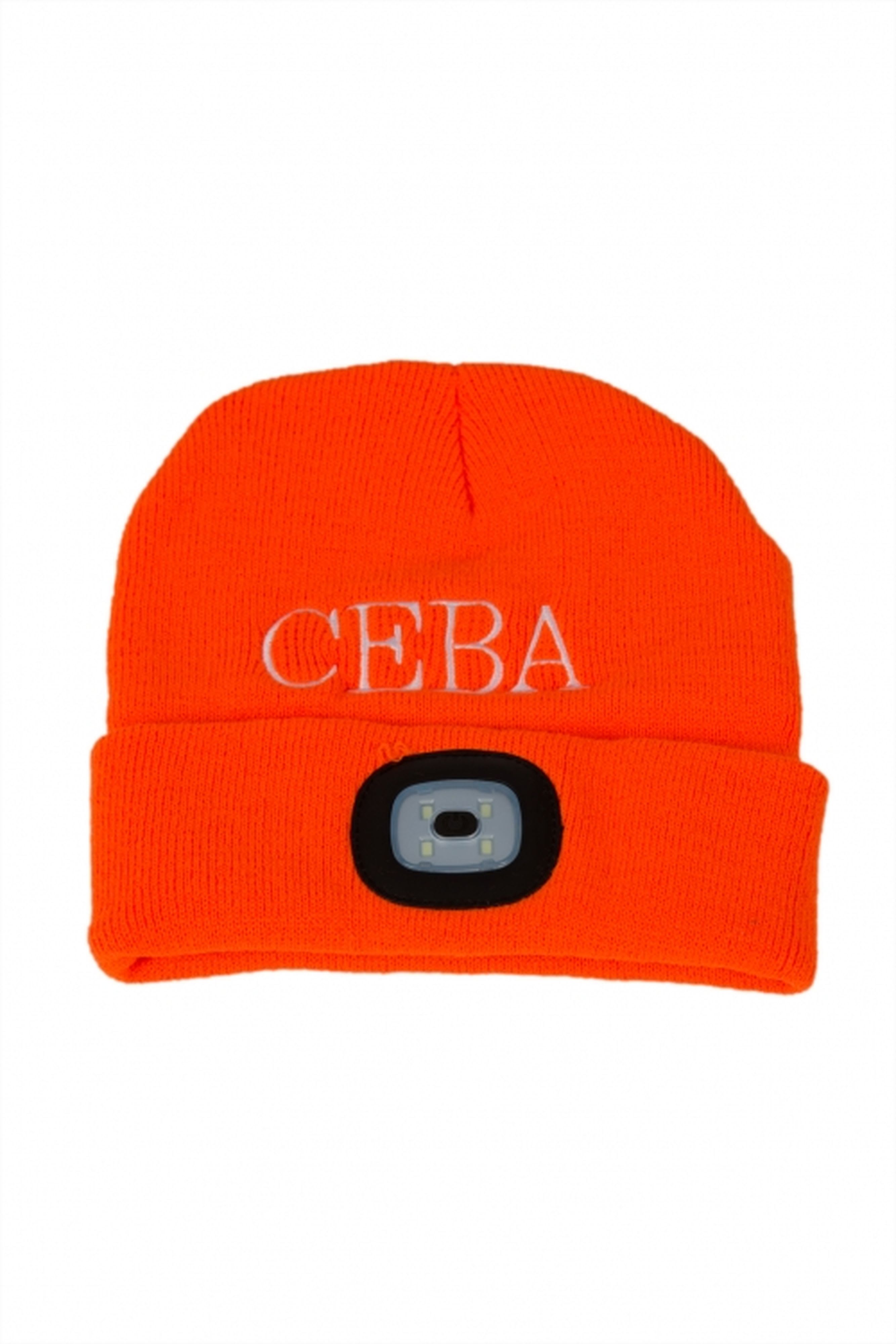 CEBA - Bonnet 4 LED à piles - orange - 60 lumen - 1W - 3 puissances d'éclairages