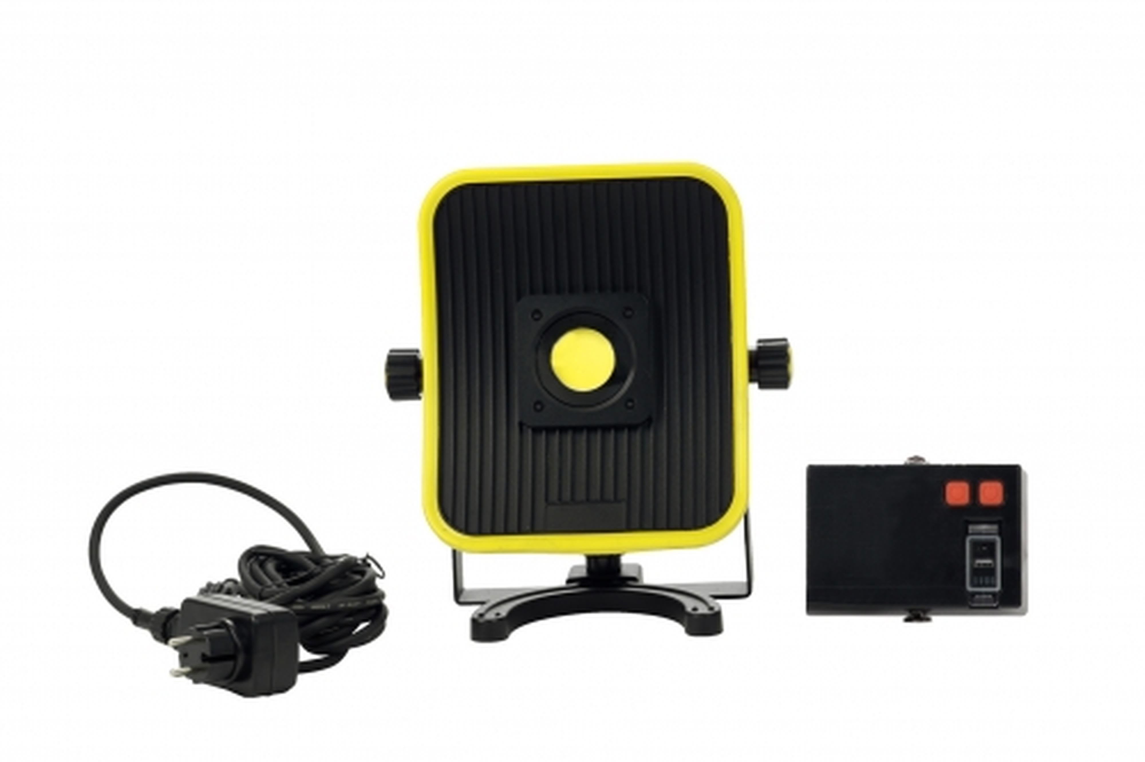 CEBA - Projecteur portable de chantier LED 50W sur batterie ou secteur - jaune - 5m