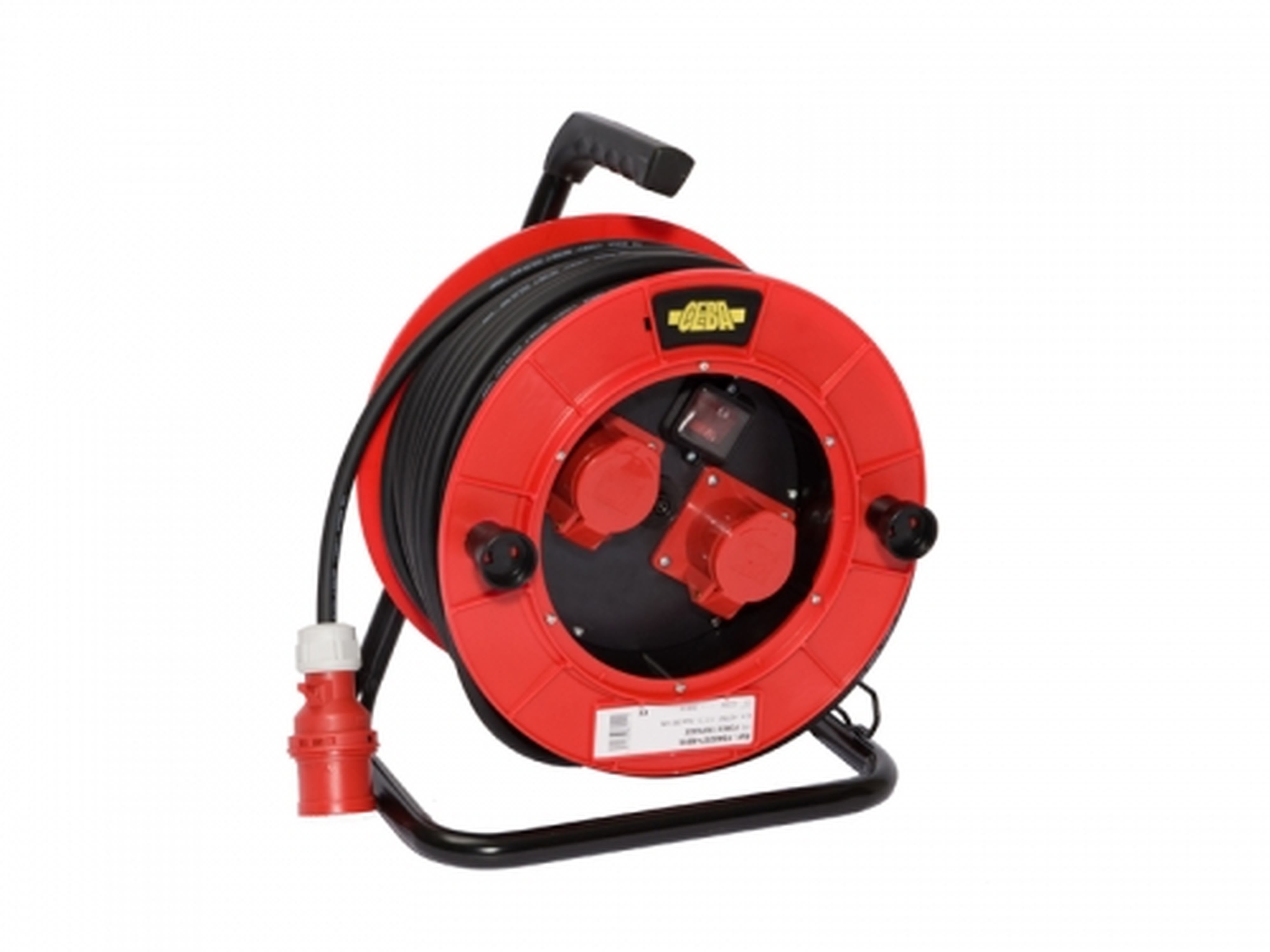 CEBA - Enrouleur électrique 2 socles P17 à clapet - 25m câble HO7RNF 5G2,5 16A - 415V