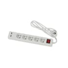 CEBA - Bloc 5 prises + 2 prises USB blanc avec interrupteur - 1,5m câble H05VVF 3G1