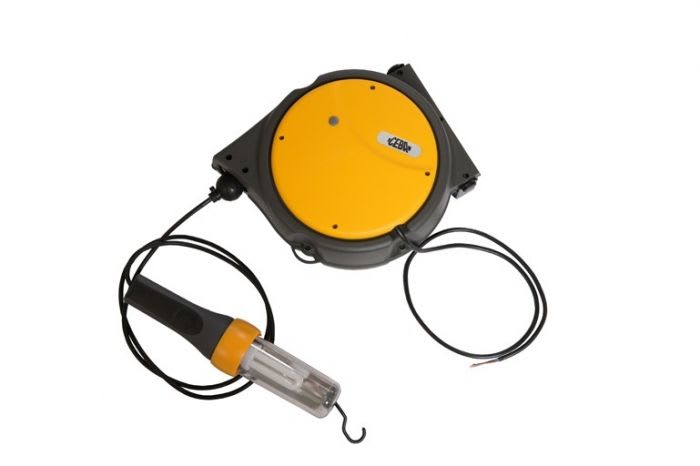 CEBA - Enrouleur à rappel automatique avec transfo 24V et baladeuse fluo - 14m + 1,5m