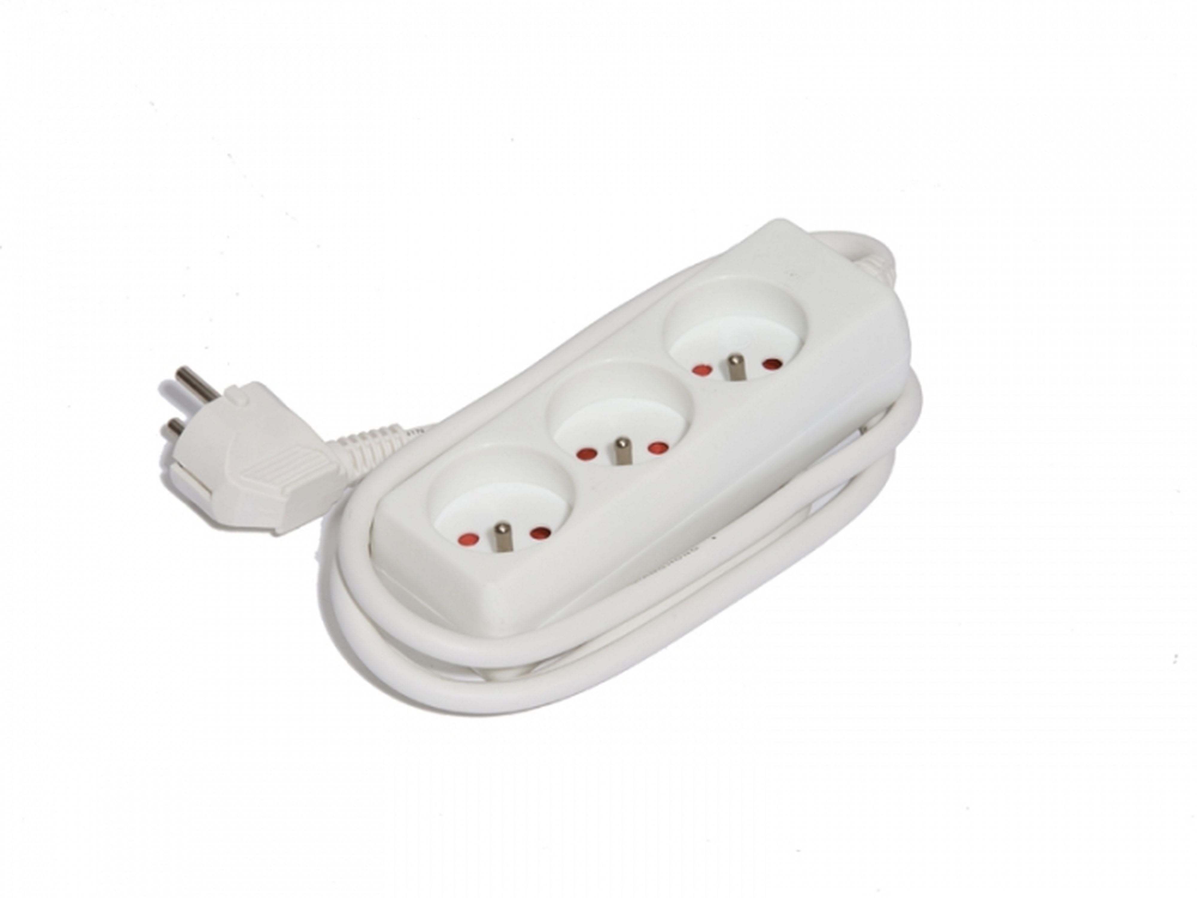 CEBA - Bloc 3 prises domestique blanc - 1,5m de câble HO5VVF 3G1 - IP20