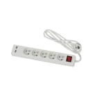 CEBA - Bloc 5 prises + 2 prises USB blanc avec interrupteur - 1,5m câble H05VVF 3G1