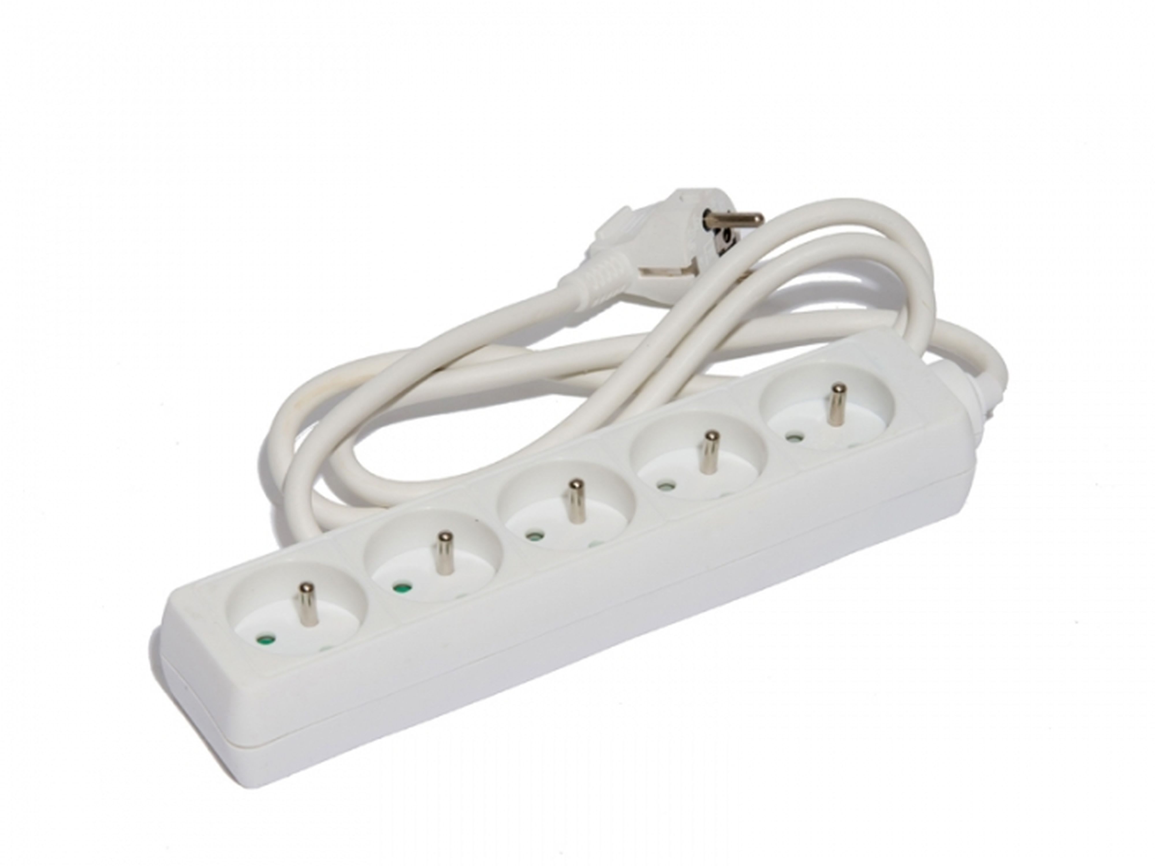 CEBA - Bloc 5 prises domestique blanc - 1,5m de câble HO5VVF 3G1 - IP20