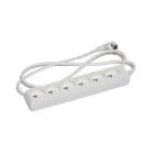 CEBA - Bloc 6 prises domestique blanc - 1,5m de câble HO5VVF 3G1 - IP20