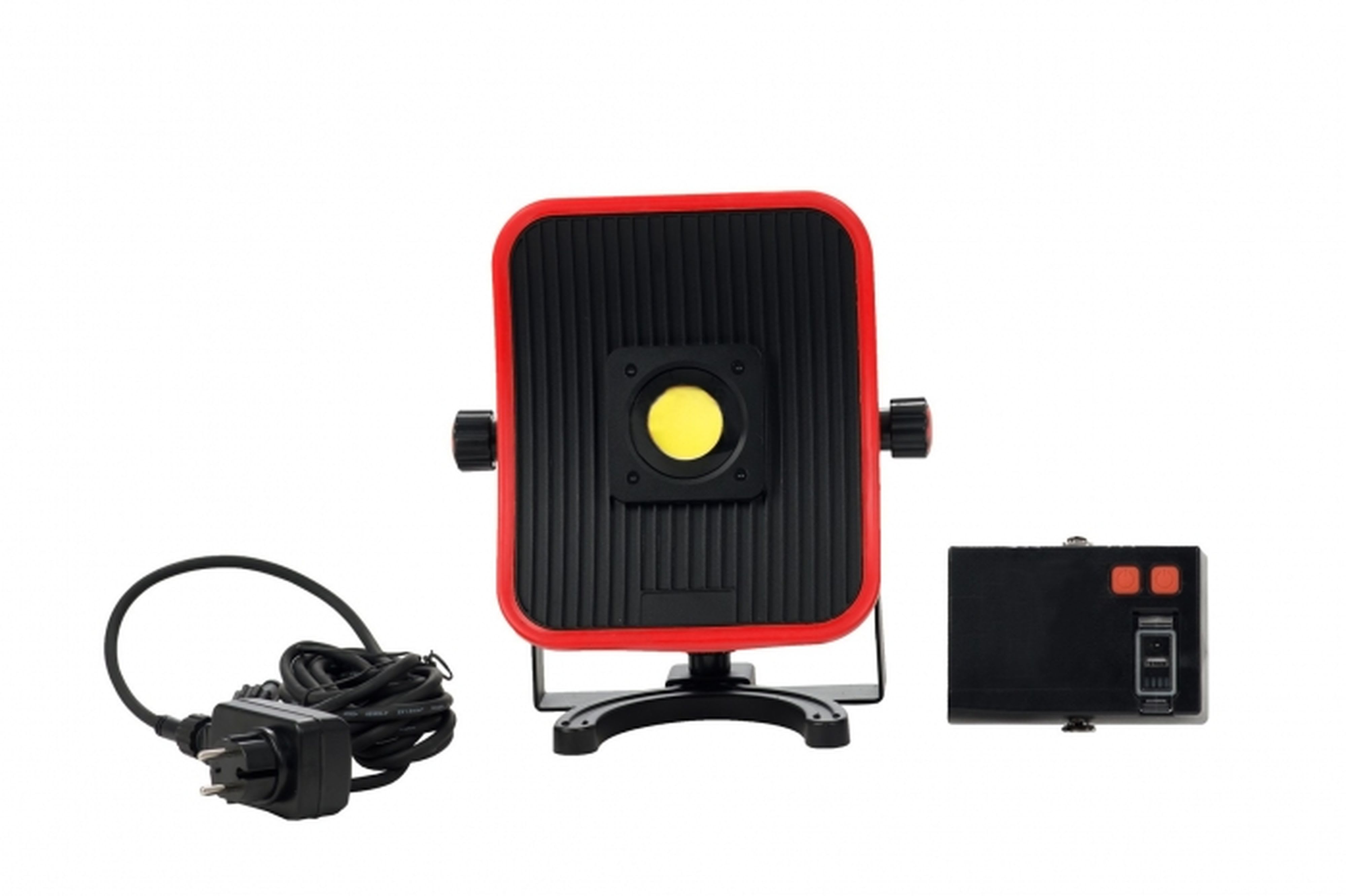 CEBA - Projecteur portable de chantier LED 50W sur batterie ou secteur - rouge - 5m