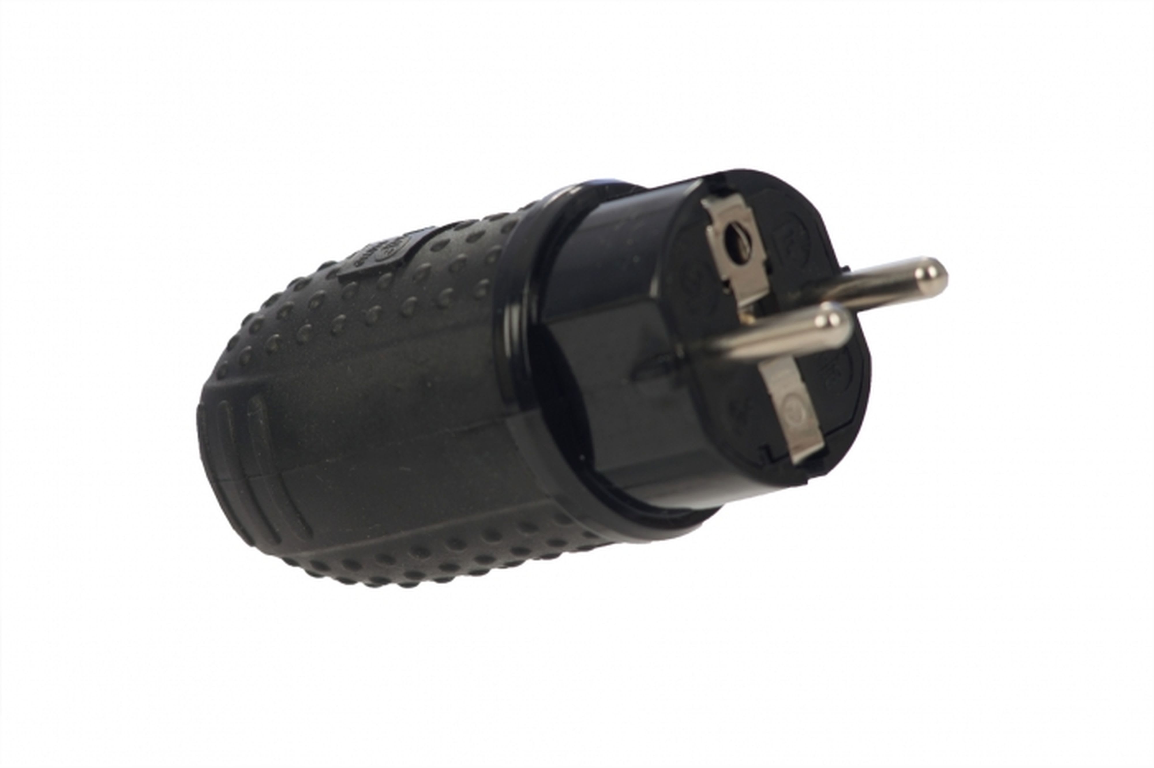 CEBA - Fiche mâle 16A 250V 2P+T NF+ SCHUKO - caoutchouc - pour câble 3G1,5 et 3G2,5