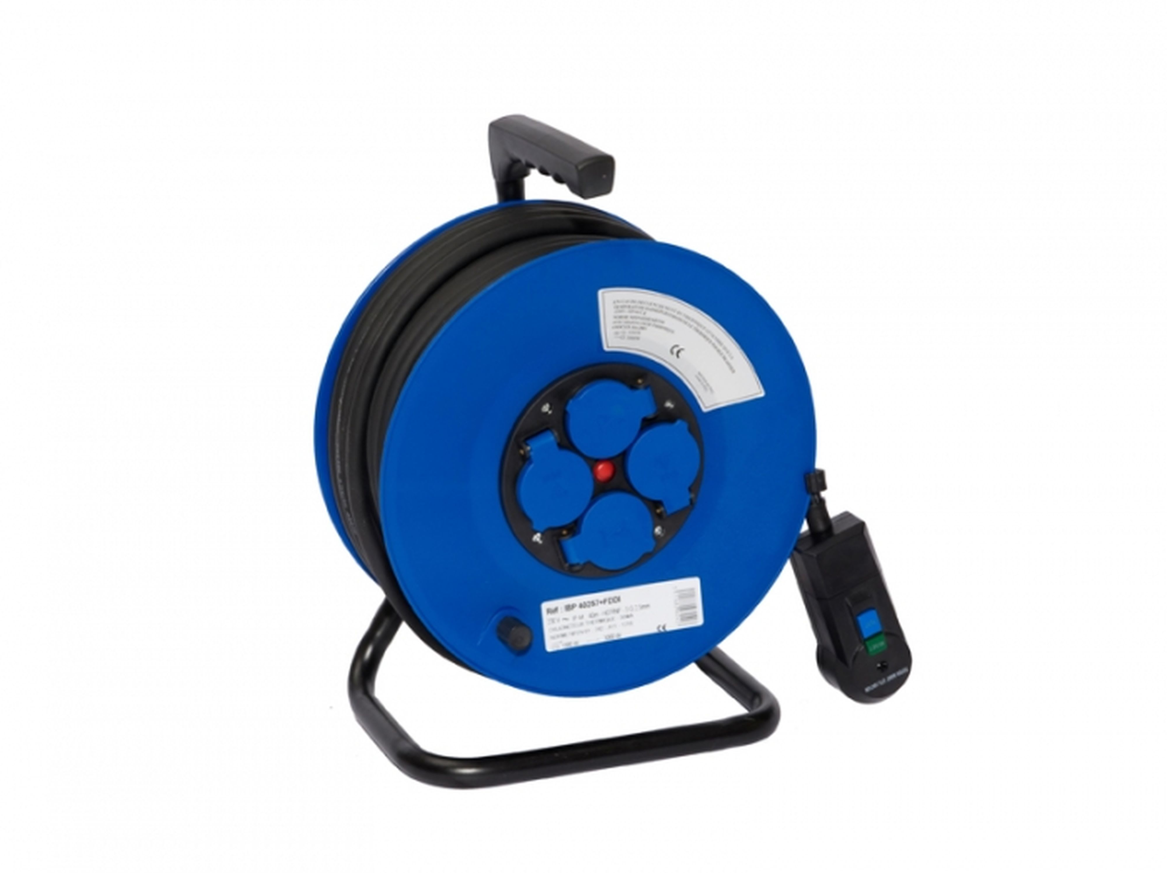 CEBA - Enrouleur électrique 4 prises - 25m de câble HO7RNF 3G2,5 + différentiel 30mA