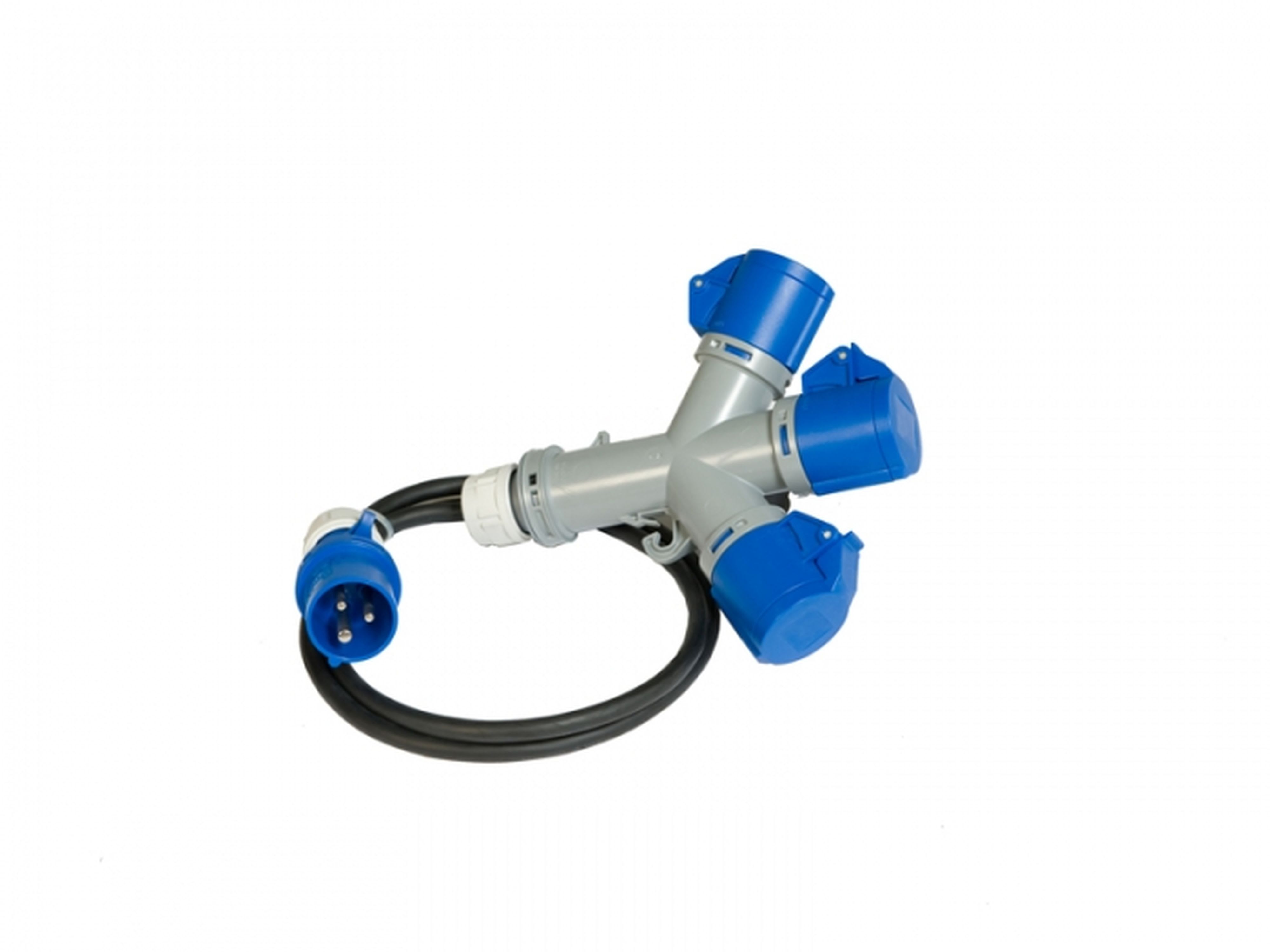 CEBA - Prolongateur PRO 3 sorties à clapet polypropylène 16A 250V - 1,5m H07RNF 3G1,5